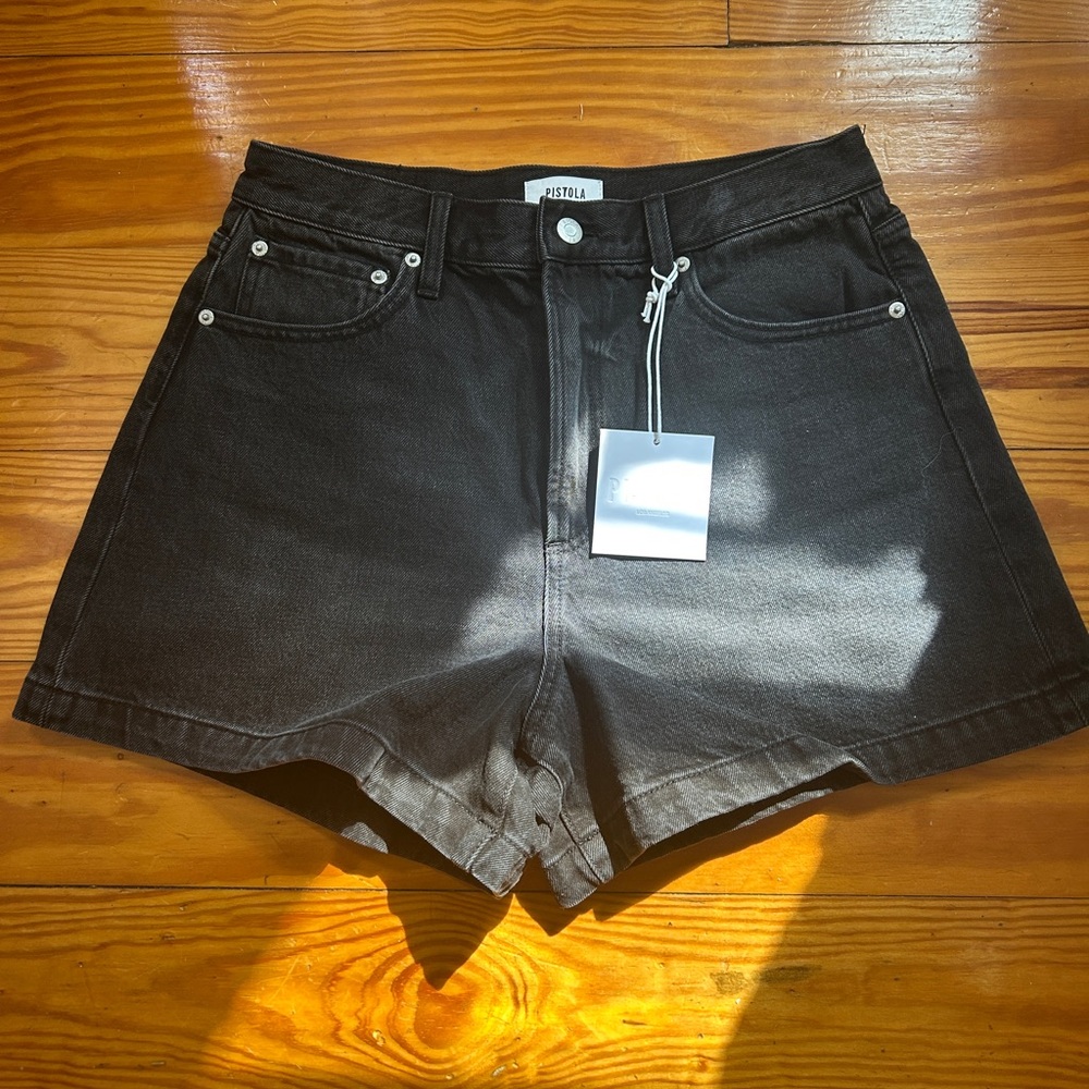 Pistola Charcoal - Saige high Rise Jean Shorts